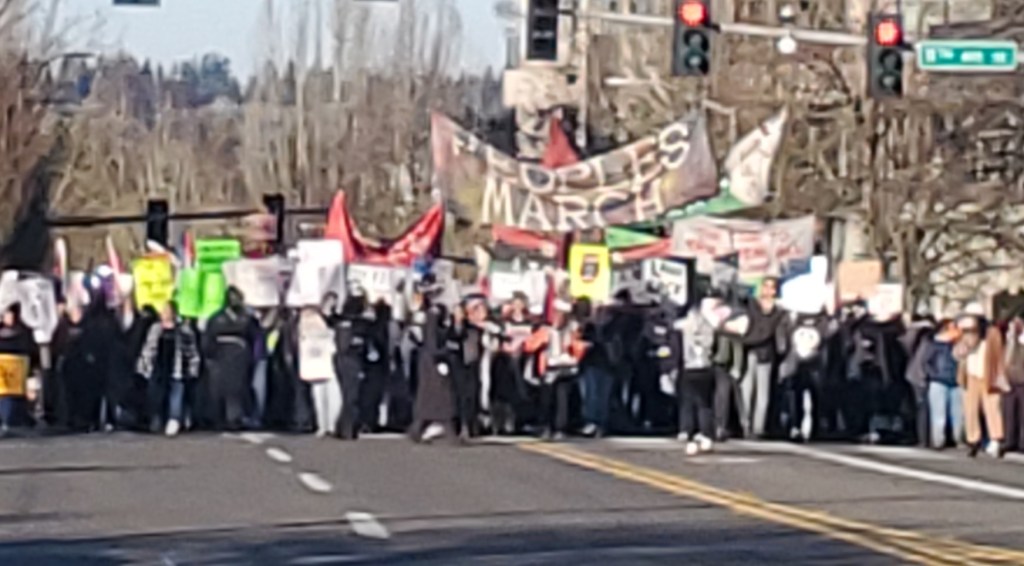 People’s March & ANTIFA Damages Businesses, Olympia, WA&nbsp;1/18/25