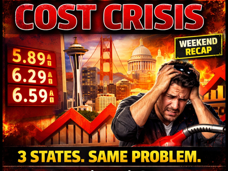 West Coast Weekend Recap: Rising Costs, Policy Battles, and Economic Pressure Across Washington, California, and&nbsp;Oregon