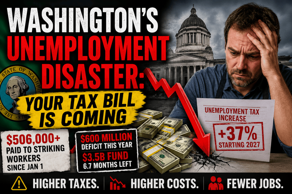 Washington’s Unemployment Fund Is in Trouble: 37% Tax Hike Coming for&nbsp;Businesses?